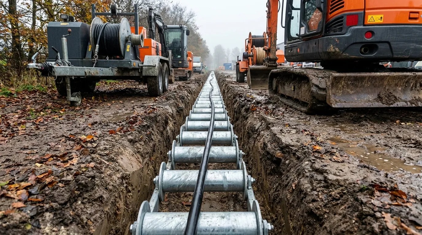 кабельный толкатель в работе